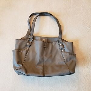 Relic Elegant Gray Faux Leather Shoulder Bag